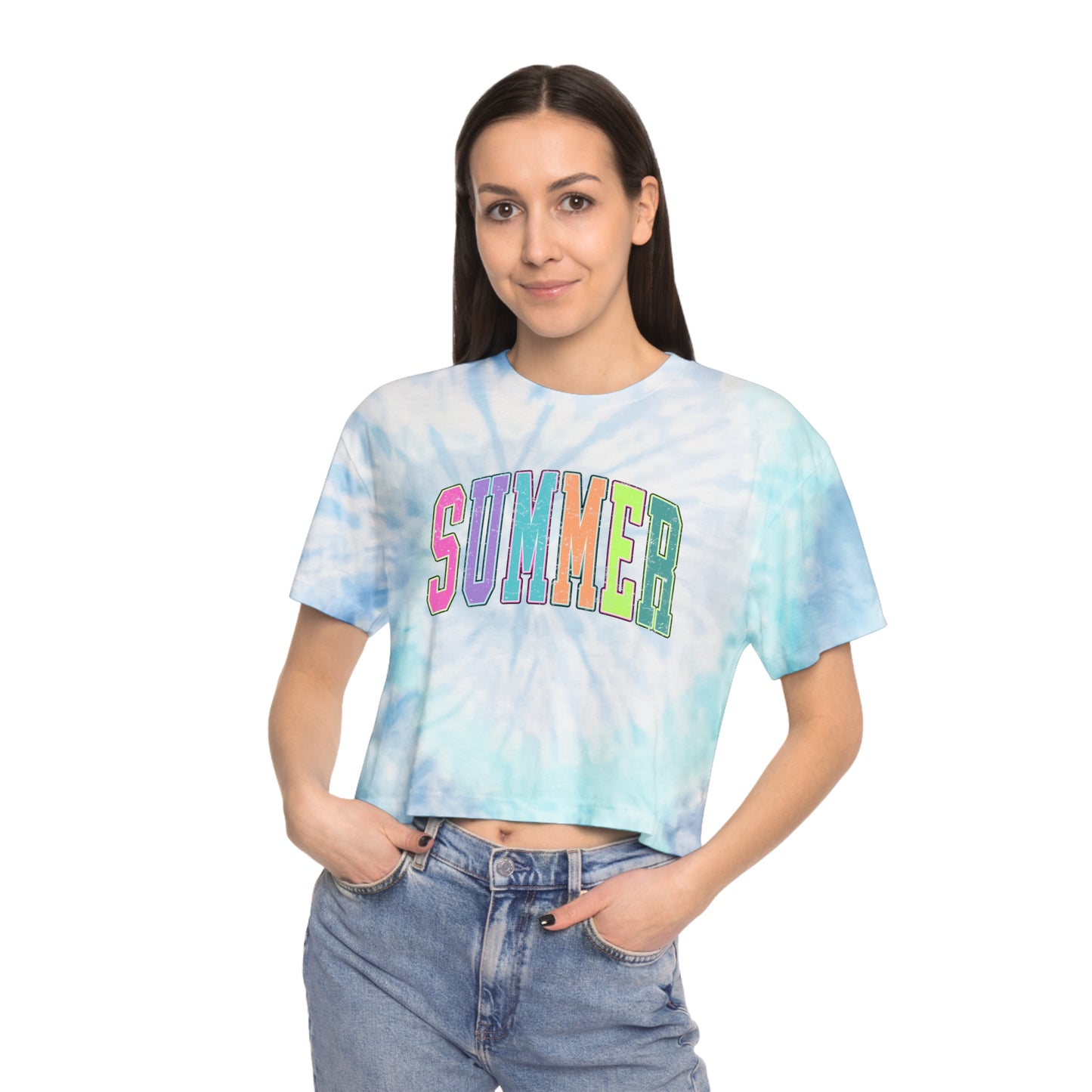 Summer Tie-Dye Crop Tee for Women - Fun, Vibrant Style