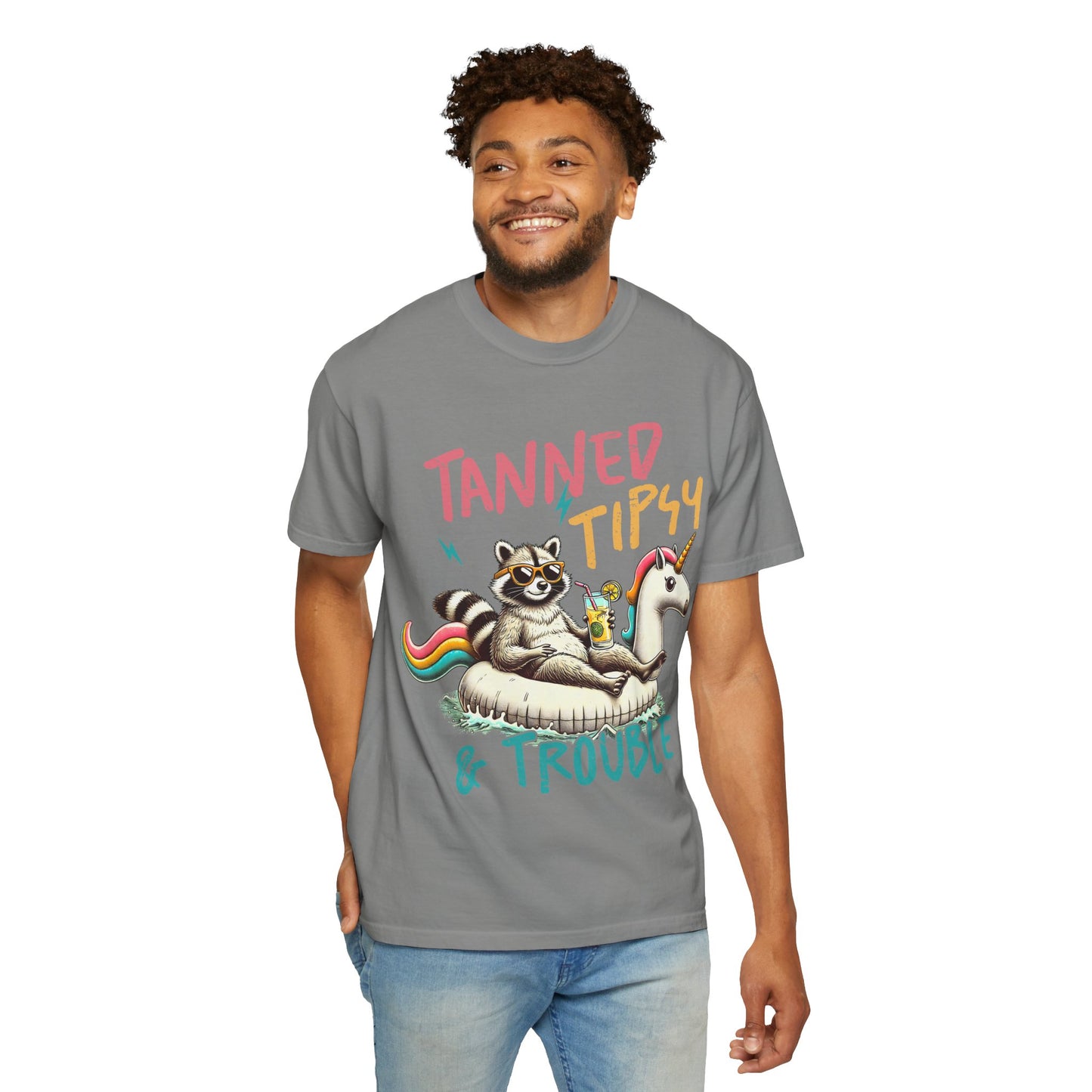 Unisex T-Shirt - Tanned, Tipsy & Trouble Party Tee