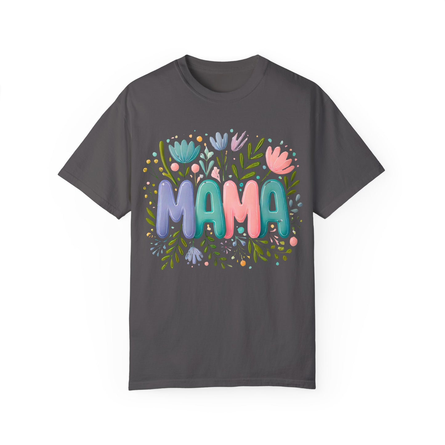 Floral Mama T-Shirt - Unisex Garment-Dyed Tee for Mother's Day