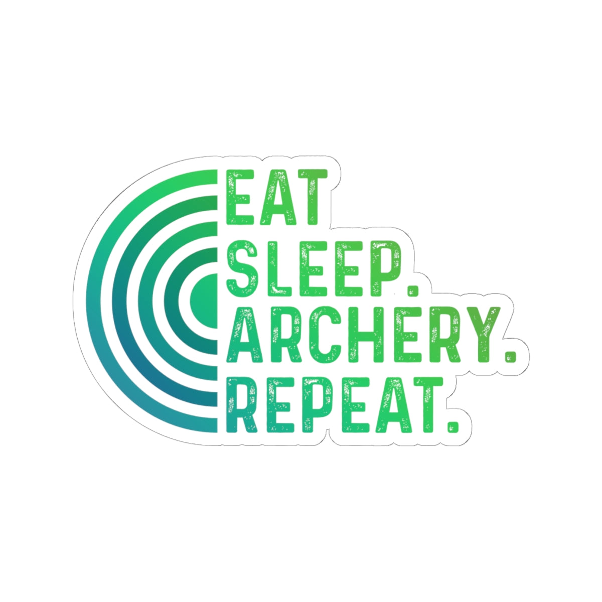 Eat, sleep, archery, repeat Kiss-Cut Stickers - Perfect for Water Bottles, Laptops, Gifts, Sports Events, and Archery Celebrations
