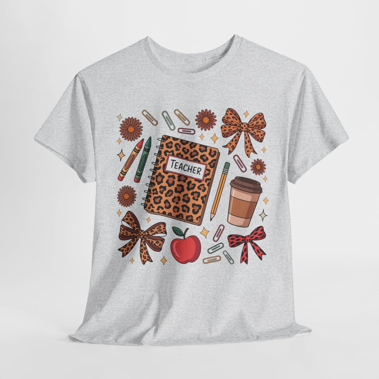 Leopard Print Teacher Unisex Heavy Cotton Tee