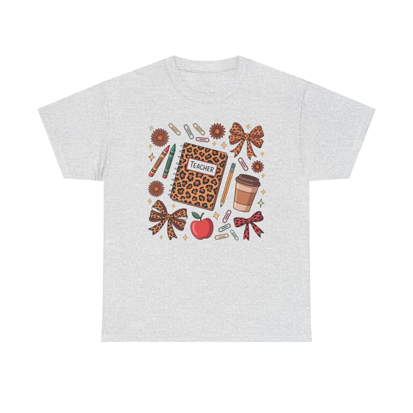 Leopard Print Teacher Unisex Heavy Cotton Tee