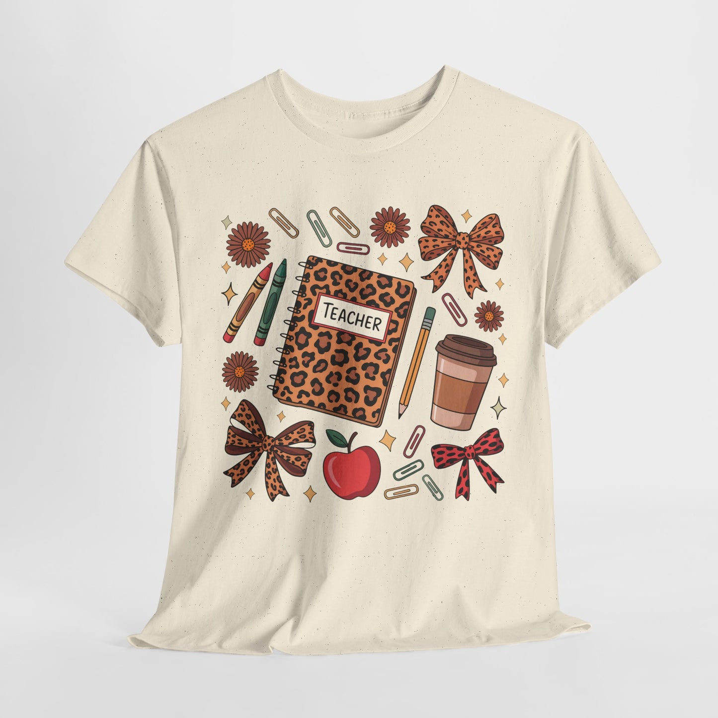Leopard Print Teacher Unisex Heavy Cotton Tee
