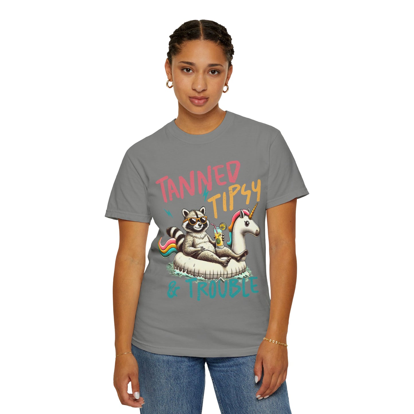 Unisex T-Shirt - Tanned, Tipsy & Trouble Party Tee