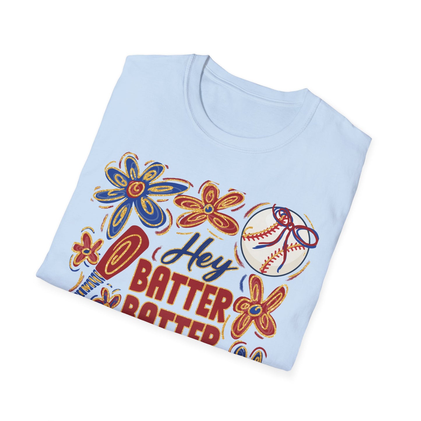 Hey Batter Batter Swing Unisex Softstyle T-Shirt - Perfect for Baseball Fans