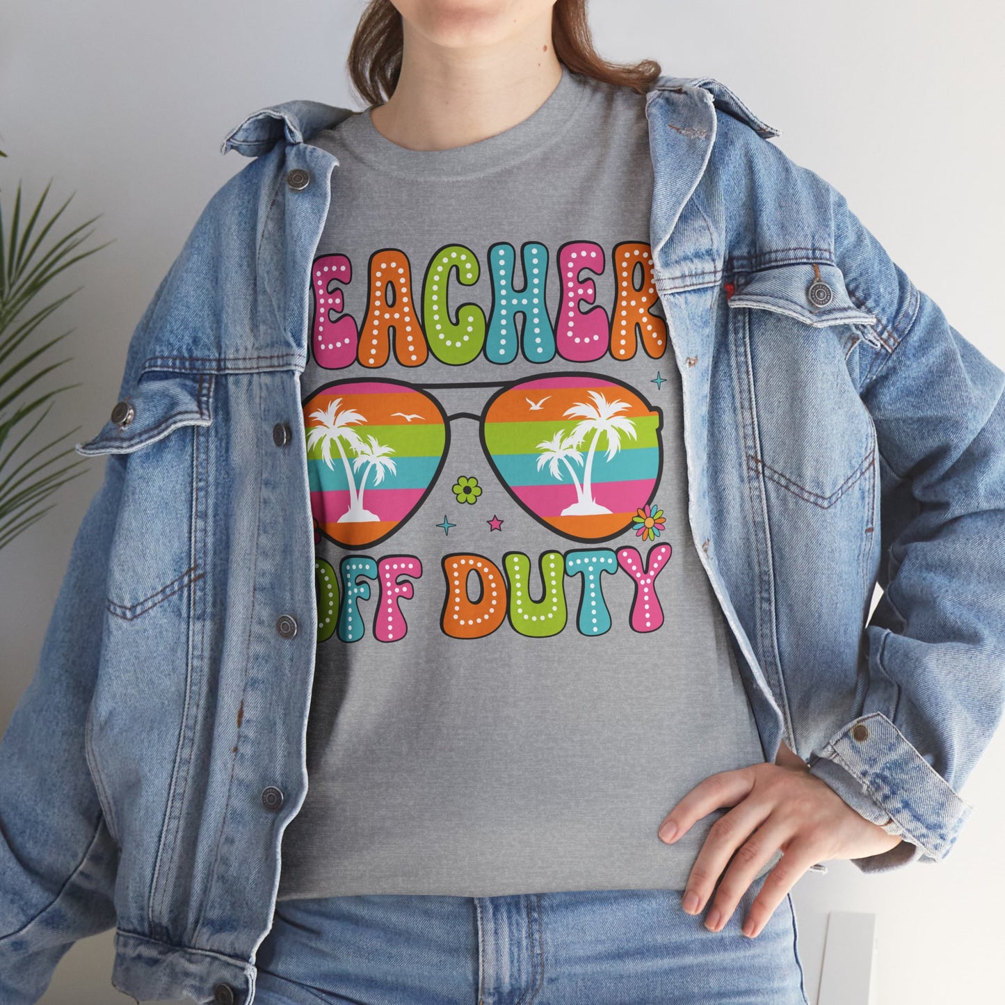 Teacher Off Duty Unisex Heavy Cotton Tee - Fun Summer Vibe T-Shirt