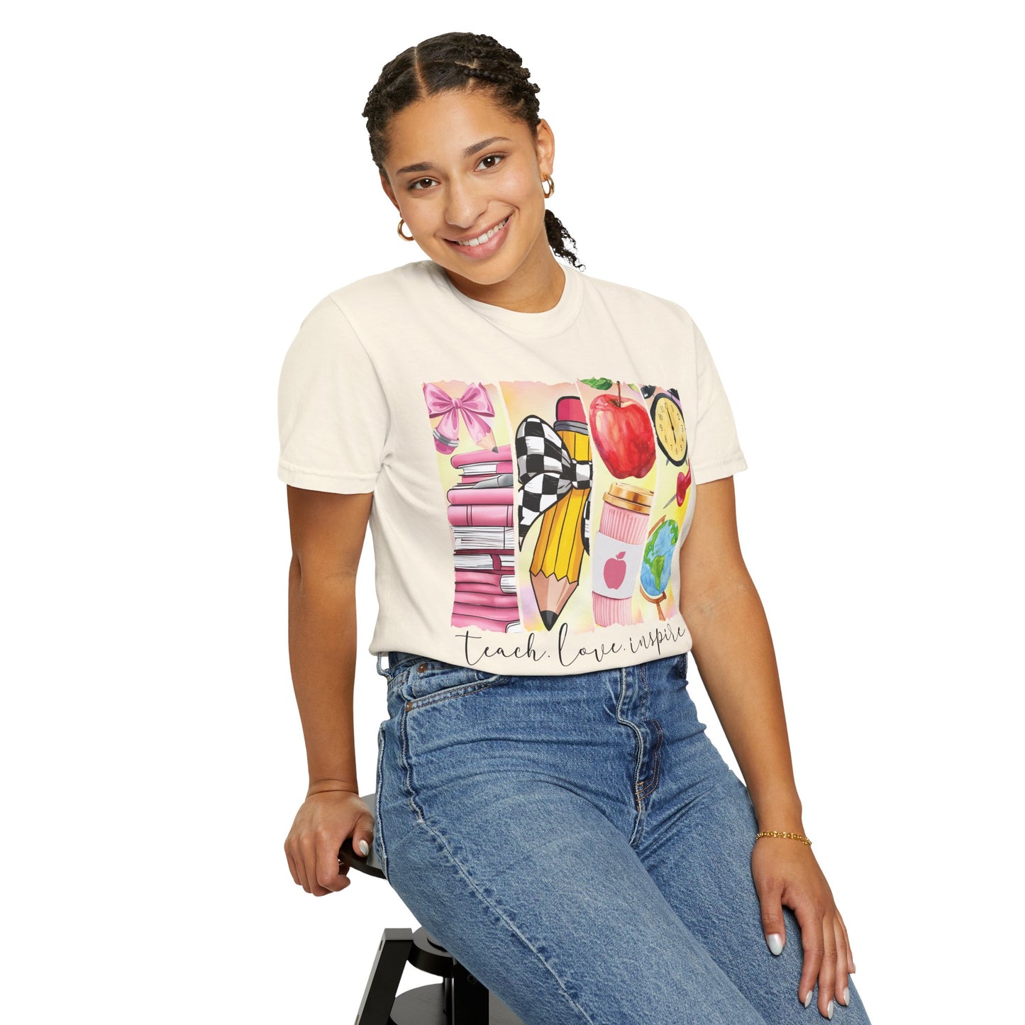 Teacher Appreciation Garment-Dyed T-Shirt - Teach Love Inspire