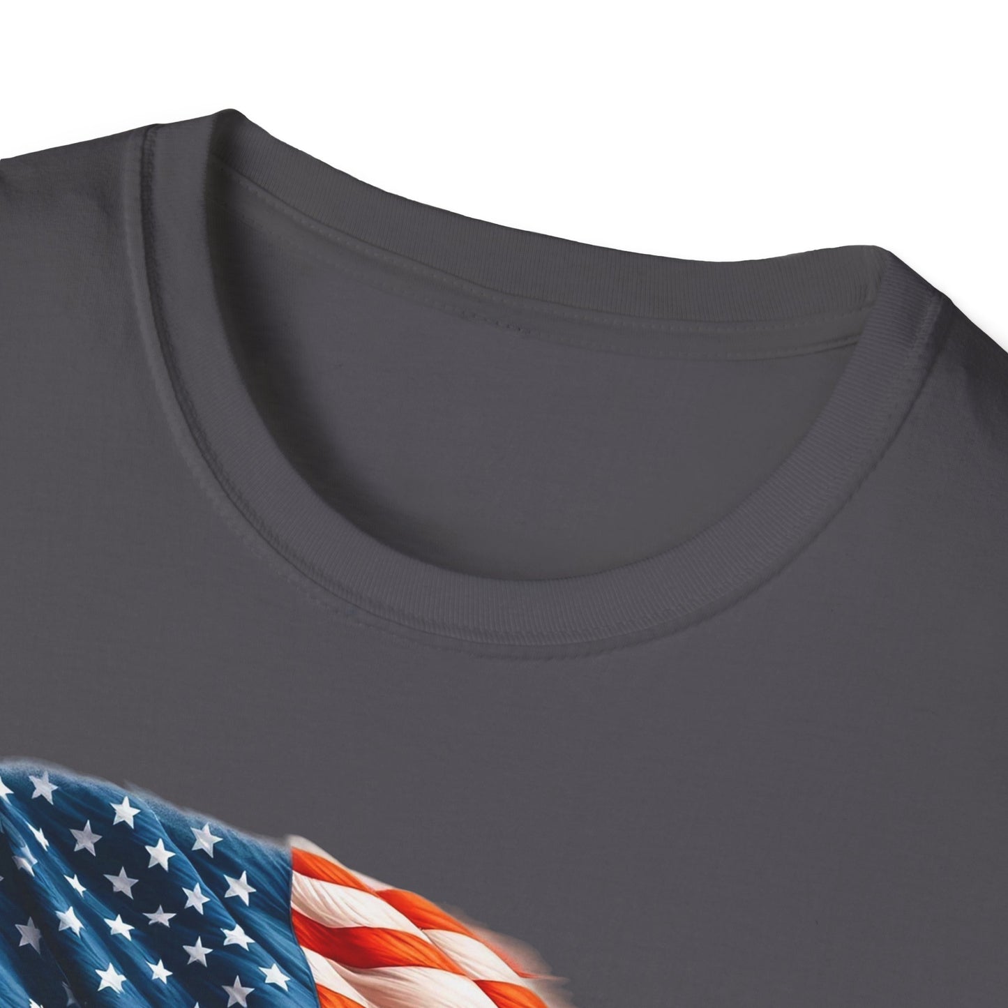 Patriotic Men's T-Shirt with Blue Crab and American Flag Design