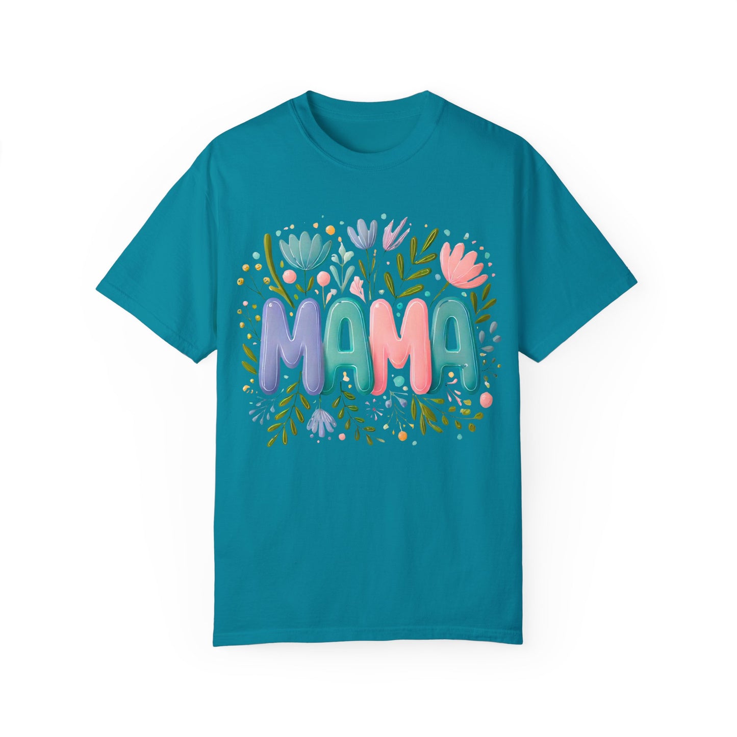 Floral Mama T-Shirt - Unisex Garment-Dyed Tee for Mother's Day