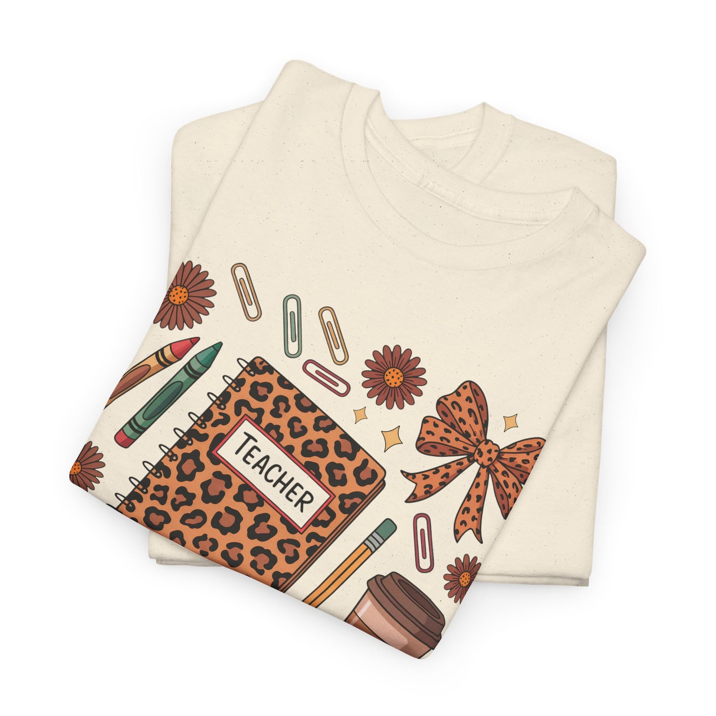 Leopard Print Teacher Unisex Heavy Cotton Tee