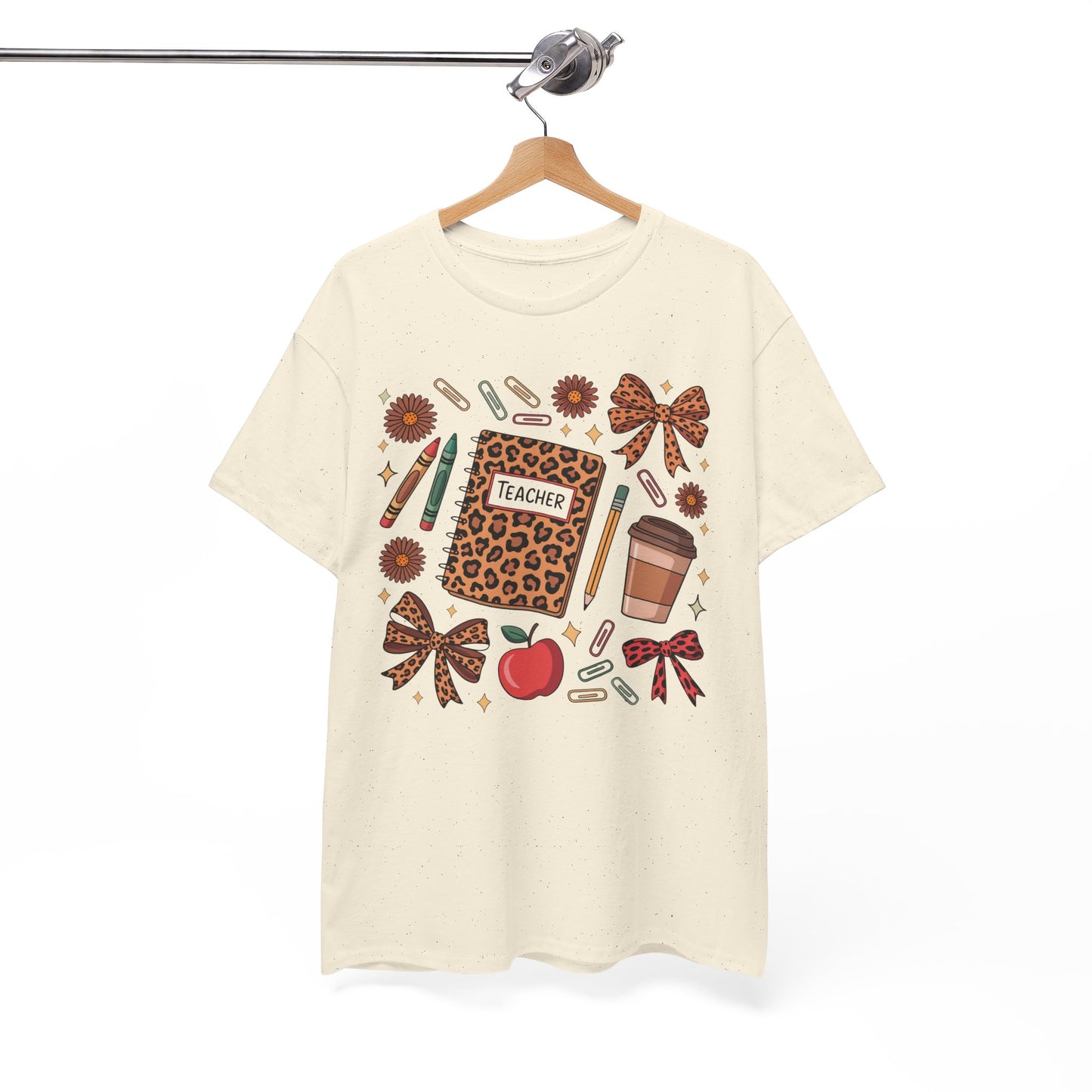 Leopard Print Teacher Unisex Heavy Cotton Tee