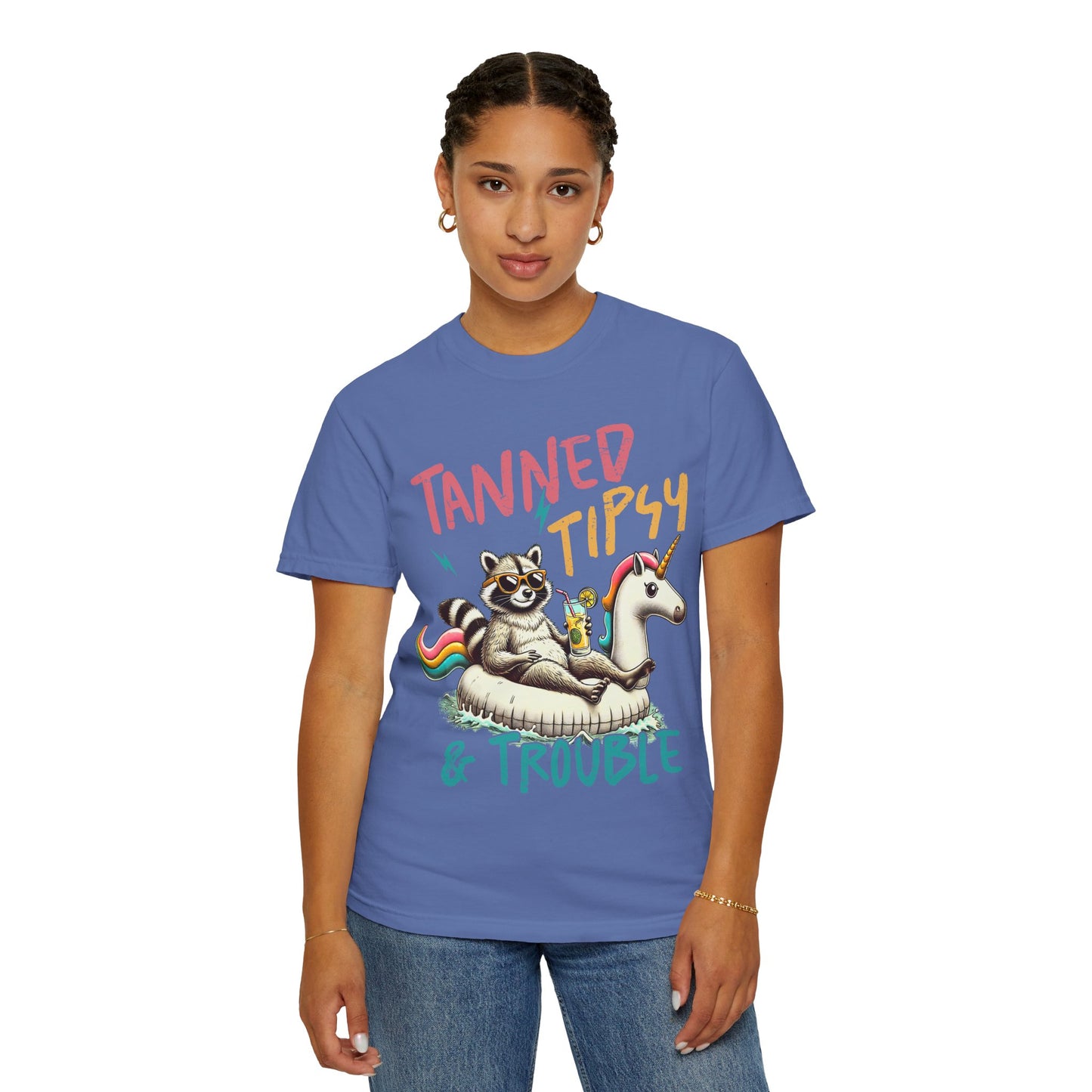 Unisex T-Shirt - Tanned, Tipsy & Trouble Party Tee