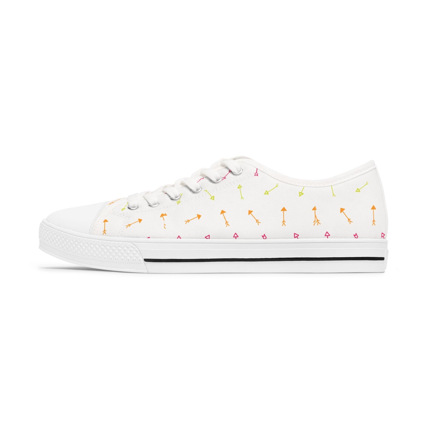 Colorful Arrow Women's Low Top Sneakers, Casual Footwear, Stylish Sneakers for Everyday, Unique Gifts for Her, Summer Fashion
