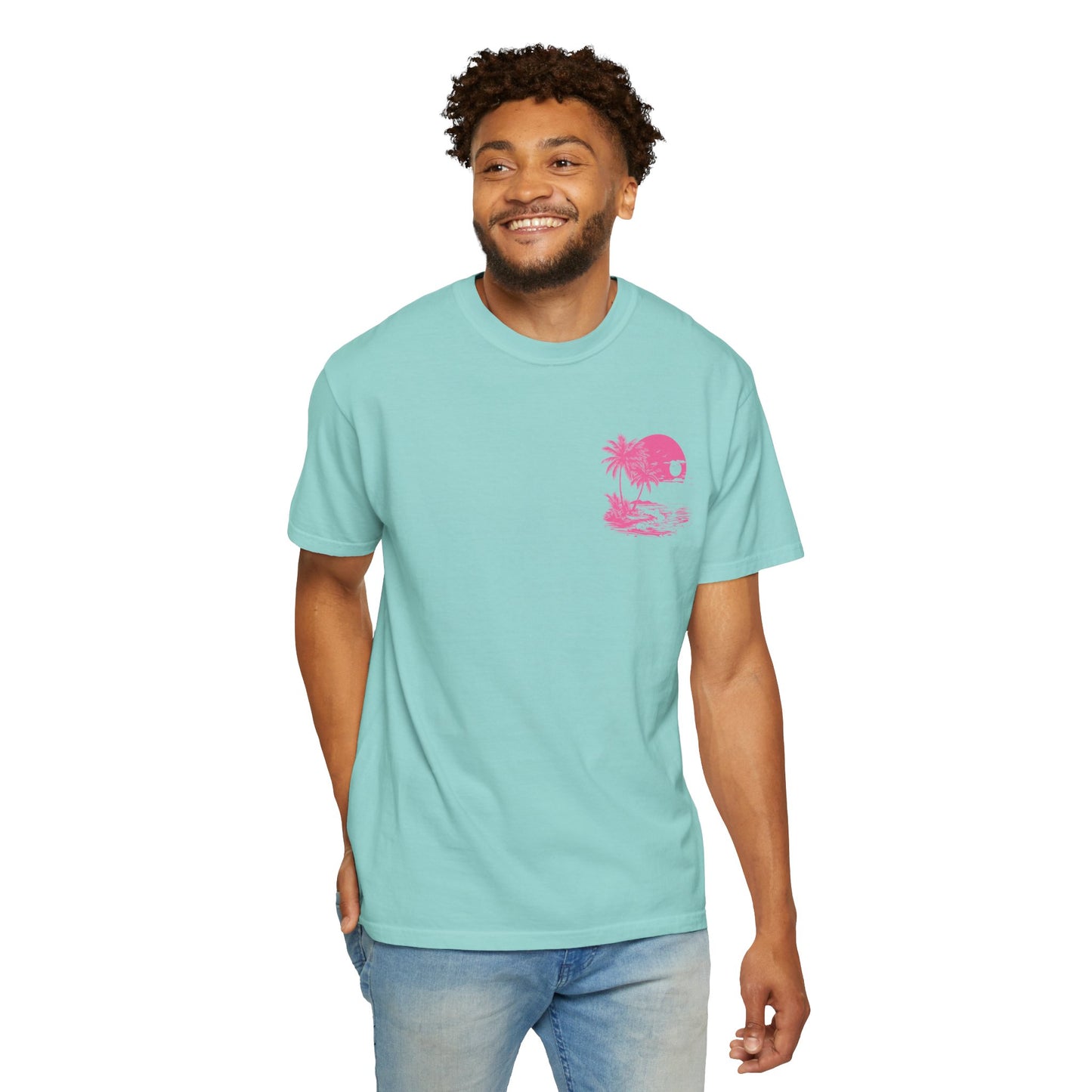 Summer Vibes Unisex Garment-Dyed T-shirt - Retro Beach Graphic