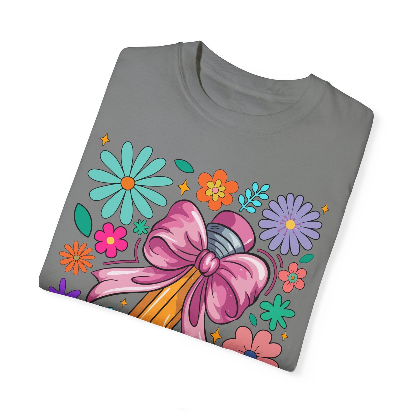 Teaching is a Work of Heart T-Shirt - Floral Design for Educators