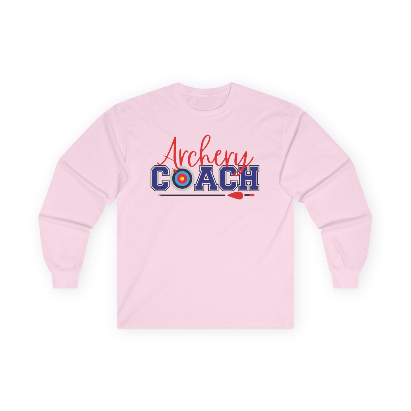 Archery Coach Long Sleeve Tee, Gift for Coaches, Sportswear, Team Apparel, Archery Lover Gift, Casual Everyday Wear