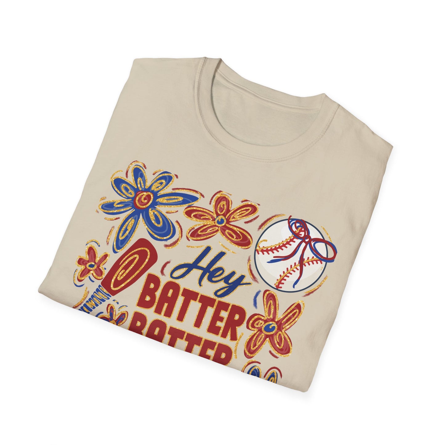 Hey Batter Batter Swing Unisex Softstyle T-Shirt - Perfect for Baseball Fans