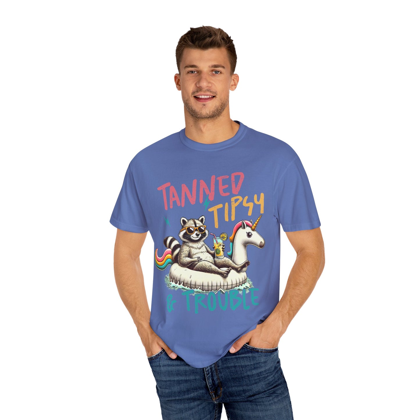 Unisex T-Shirt - Tanned, Tipsy & Trouble Party Tee