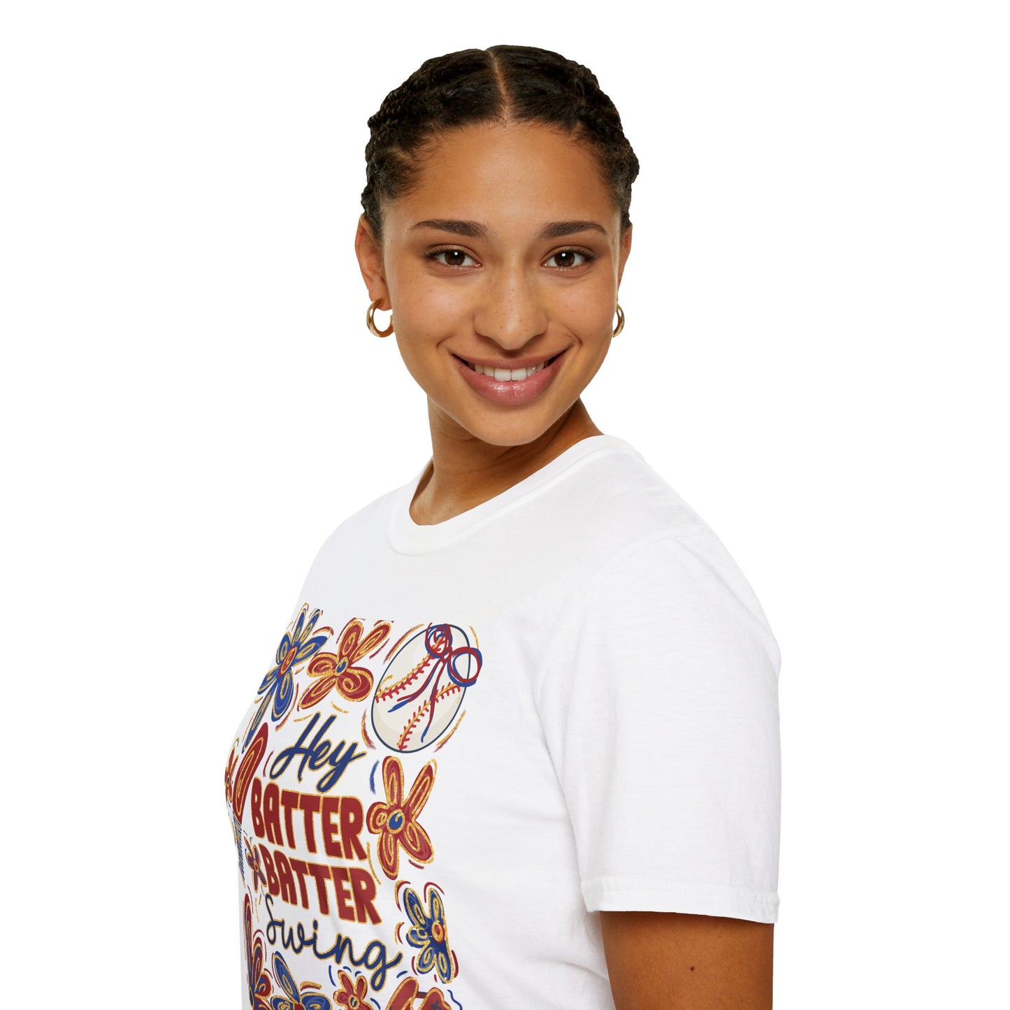 Hey Batter Batter Swing Unisex Softstyle T-Shirt - Perfect for Baseball Fans