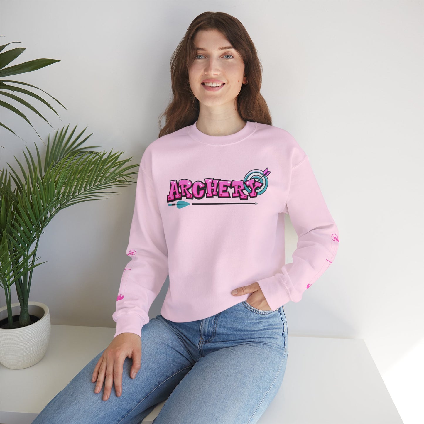 Colorful Archery Sweatshirt, Unisex Crewneck, Gift for Archers, Sports Apparel, Casual Wear, Comfortable Hoodie