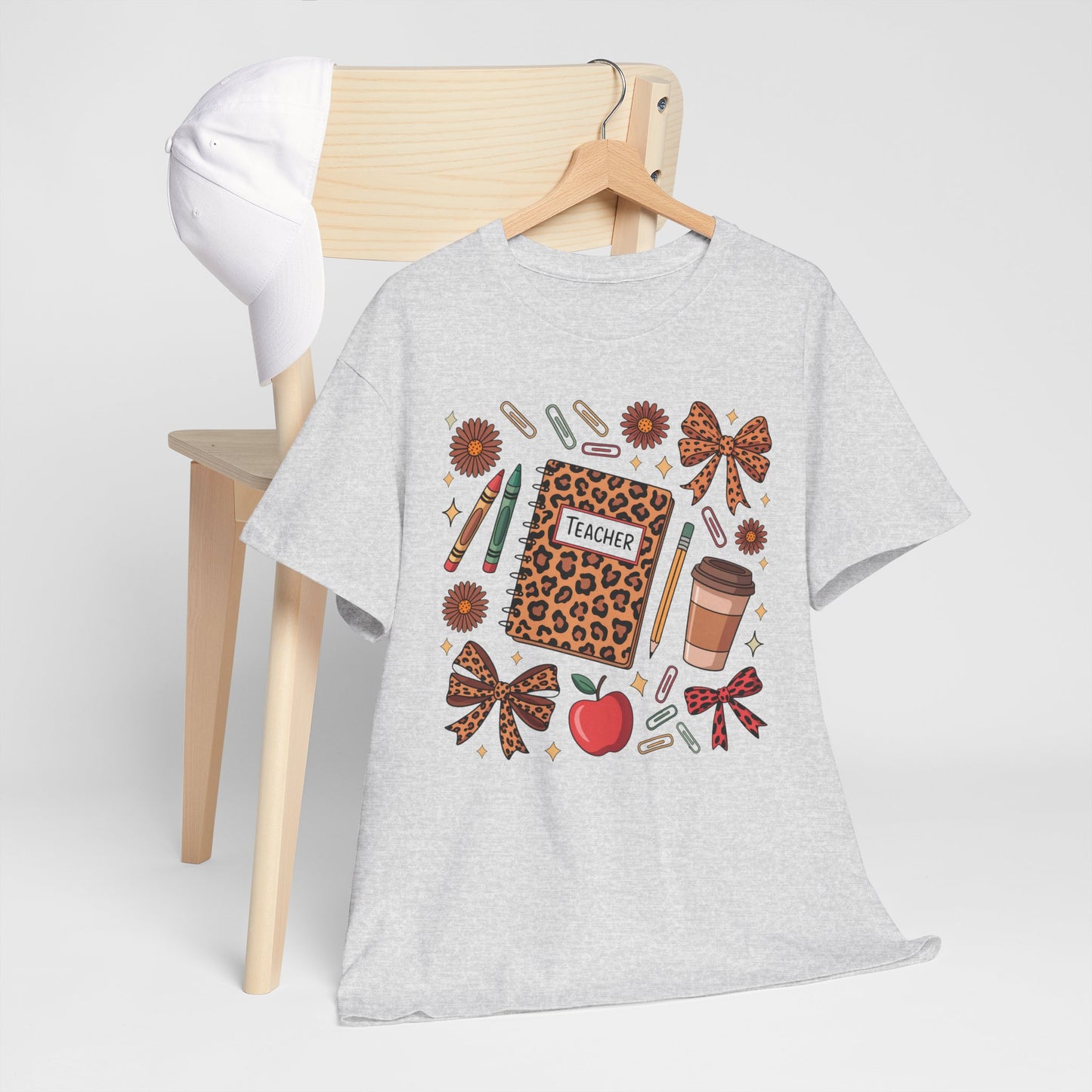 Leopard Print Teacher Unisex Heavy Cotton Tee