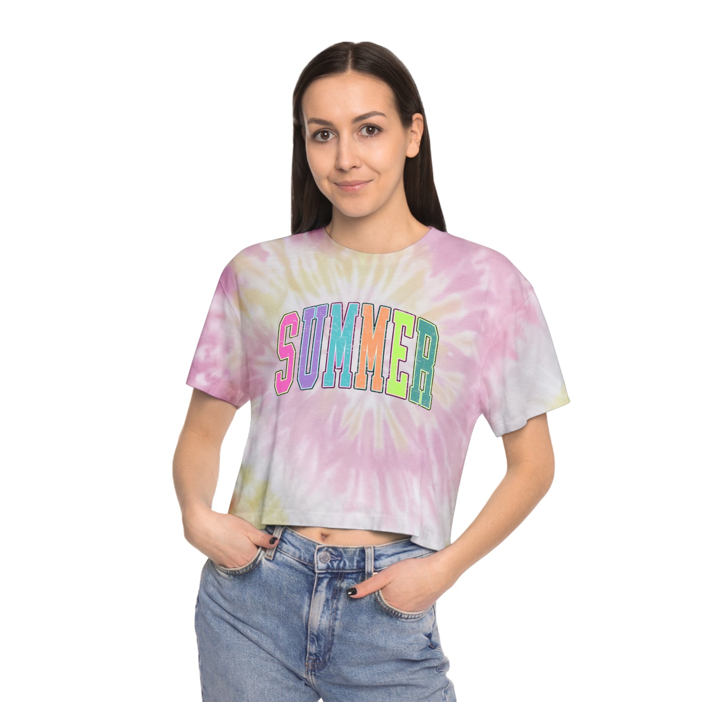 Summer Tie-Dye Crop Tee for Women - Fun, Vibrant Style