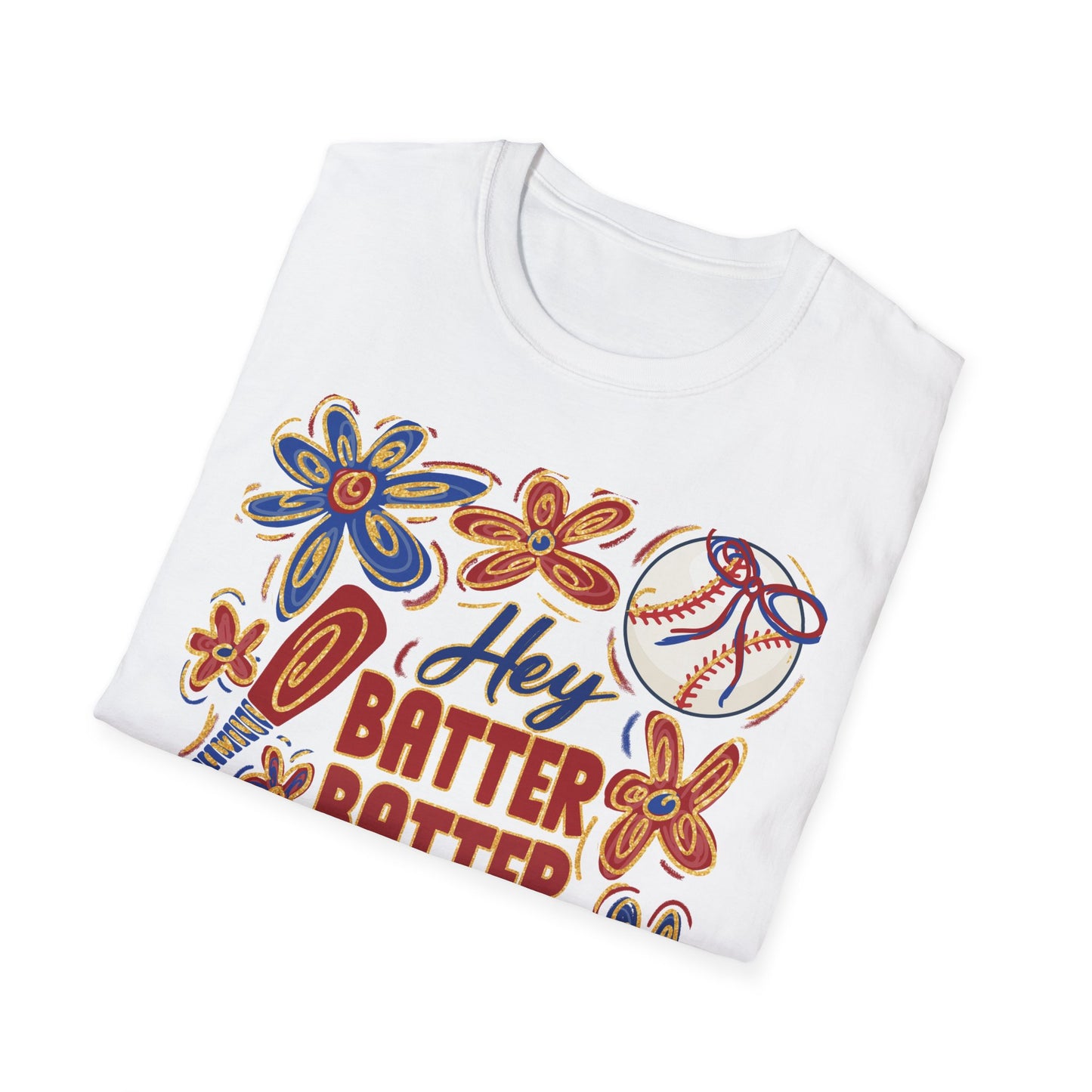 Hey Batter Batter Swing Unisex Softstyle T-Shirt - Perfect for Baseball Fans
