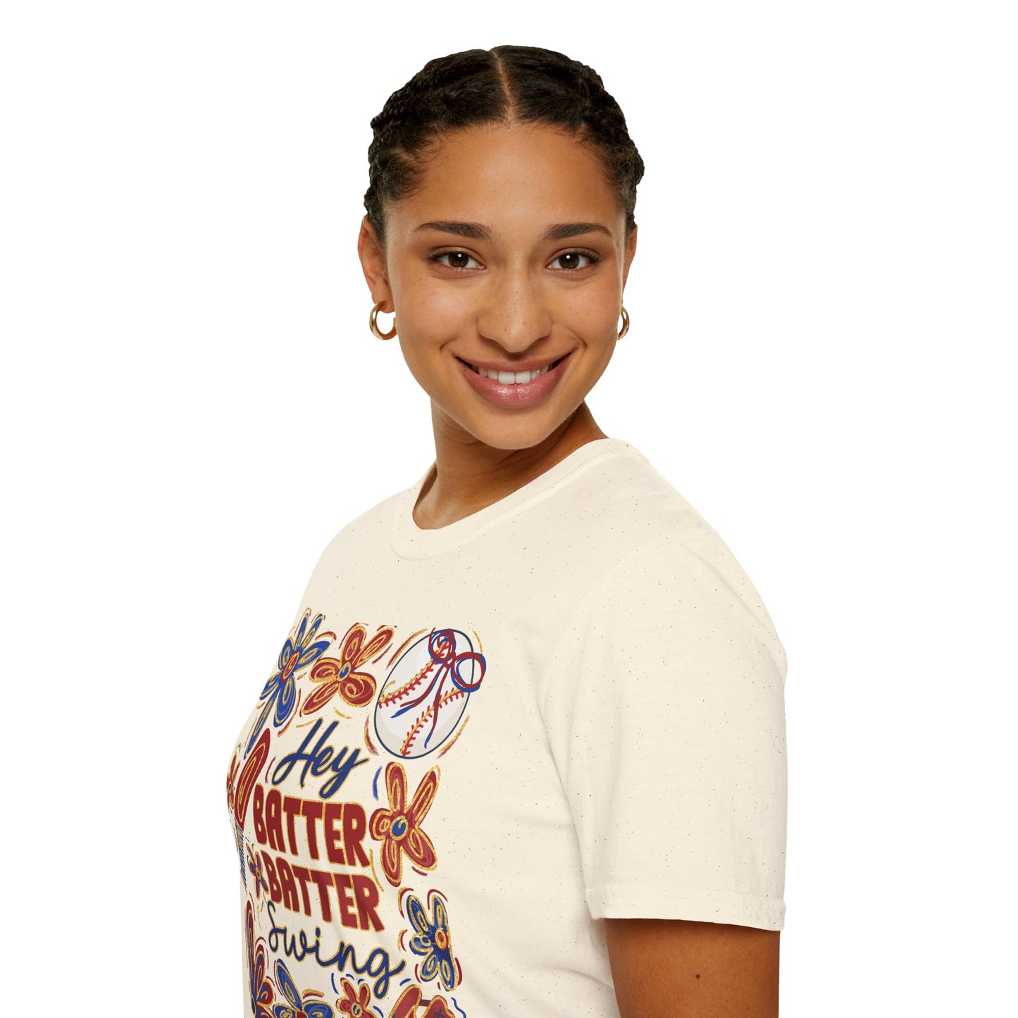 Hey Batter Batter Swing Unisex Softstyle T-Shirt - Perfect for Baseball Fans