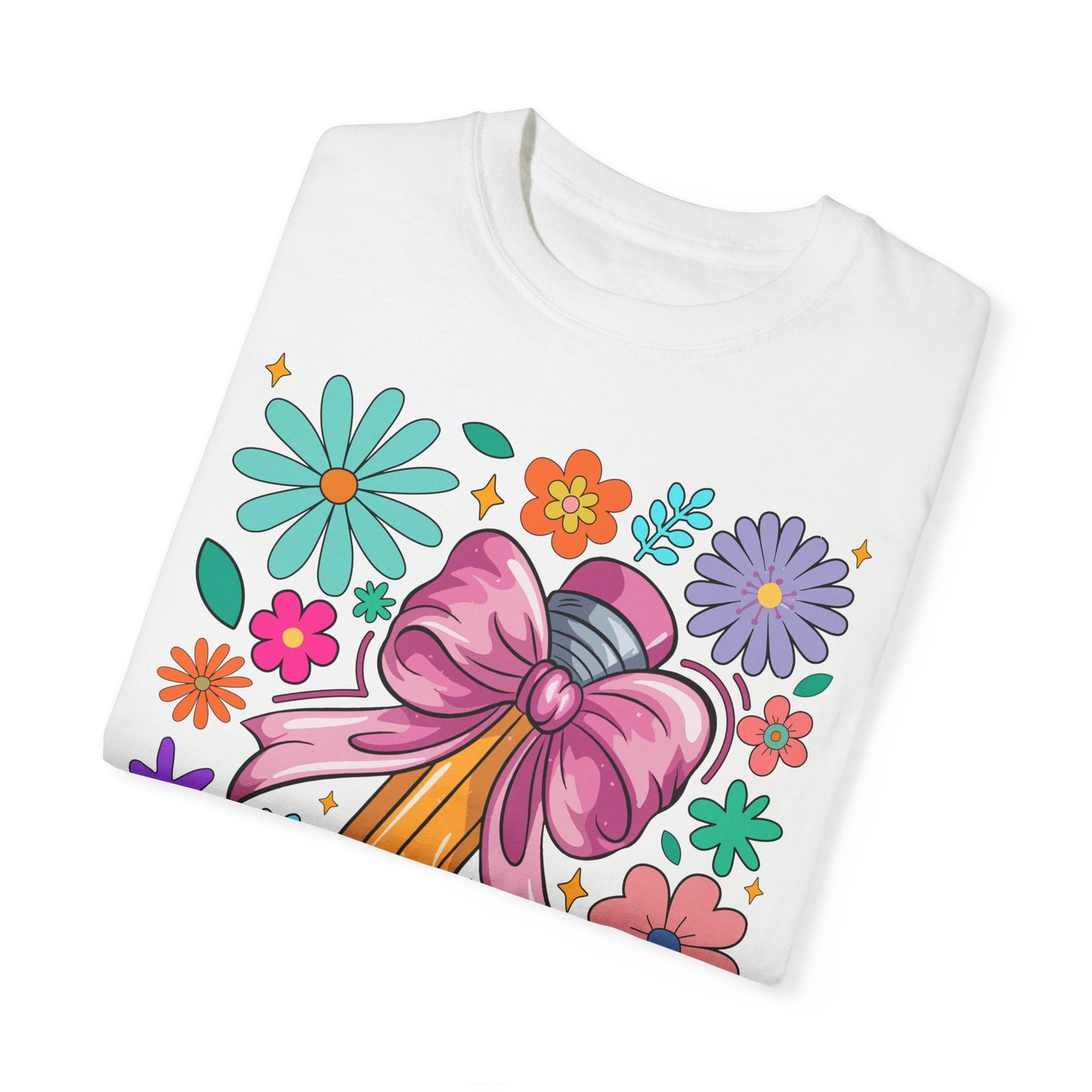 Teaching is a Work of Heart T-Shirt - Floral Design for Educators