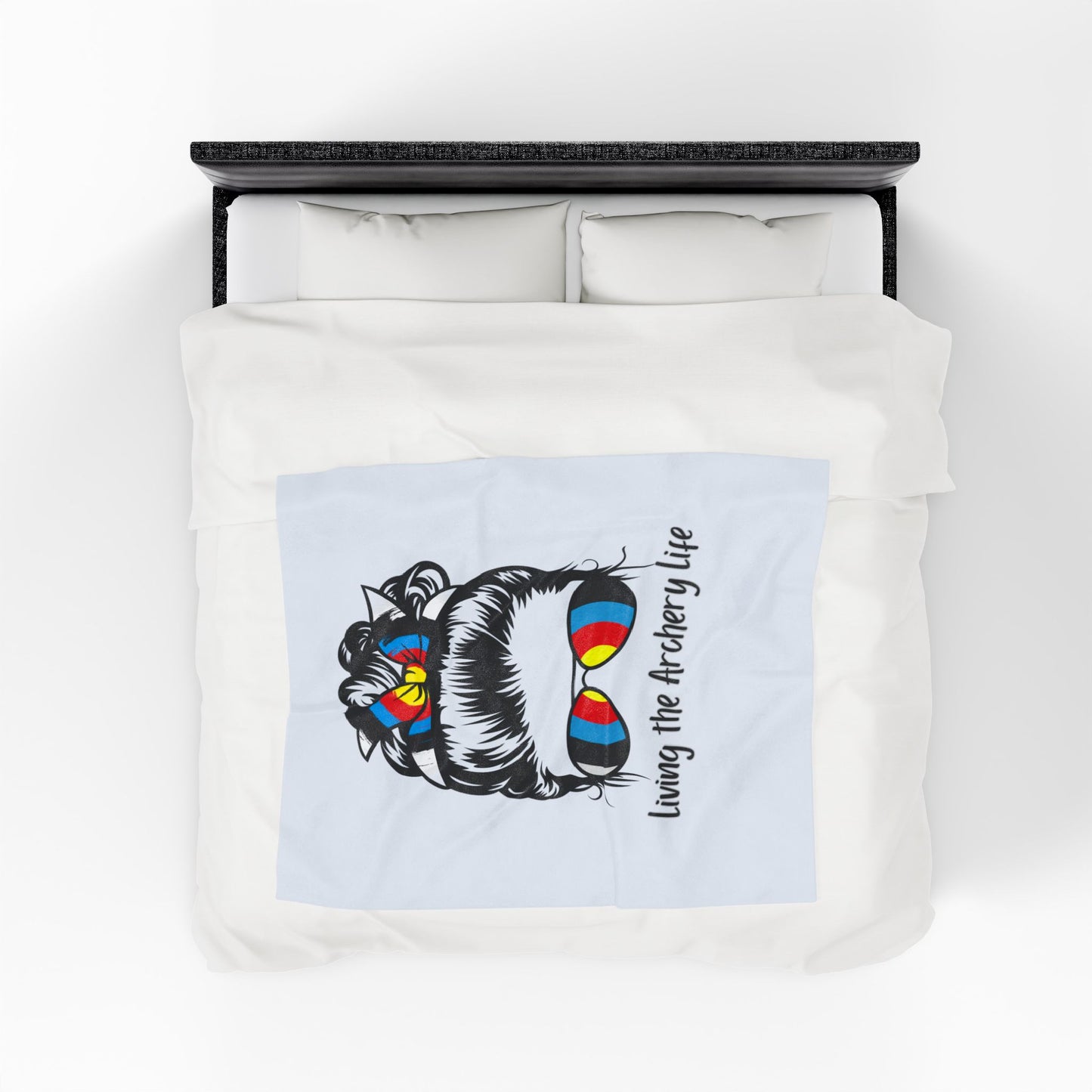 Living the Archery Life Velveteen Plush Blanket, Cozy Throw for Archery Lovers, Perfect Gift for Archers, Home Decor, Sports Enthusiasts