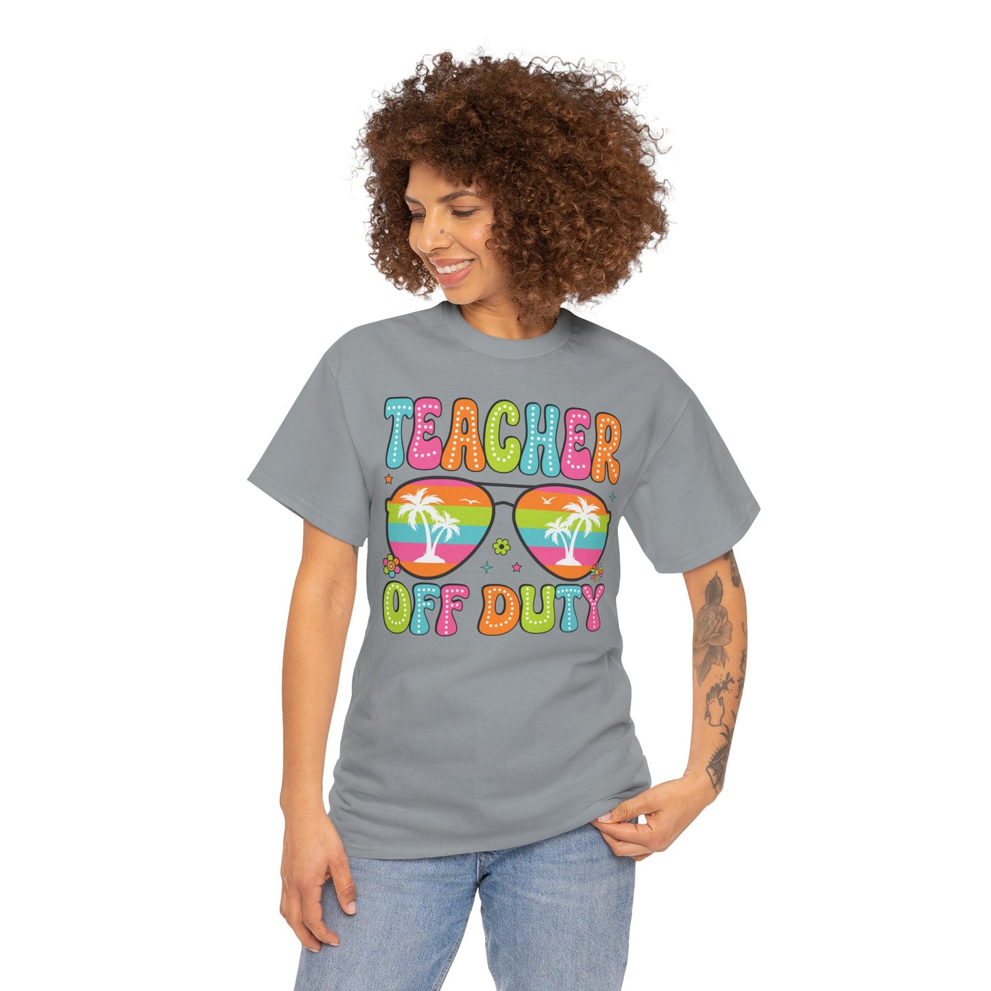 Teacher Off Duty Unisex Heavy Cotton Tee - Fun Summer Vibe T-Shirt
