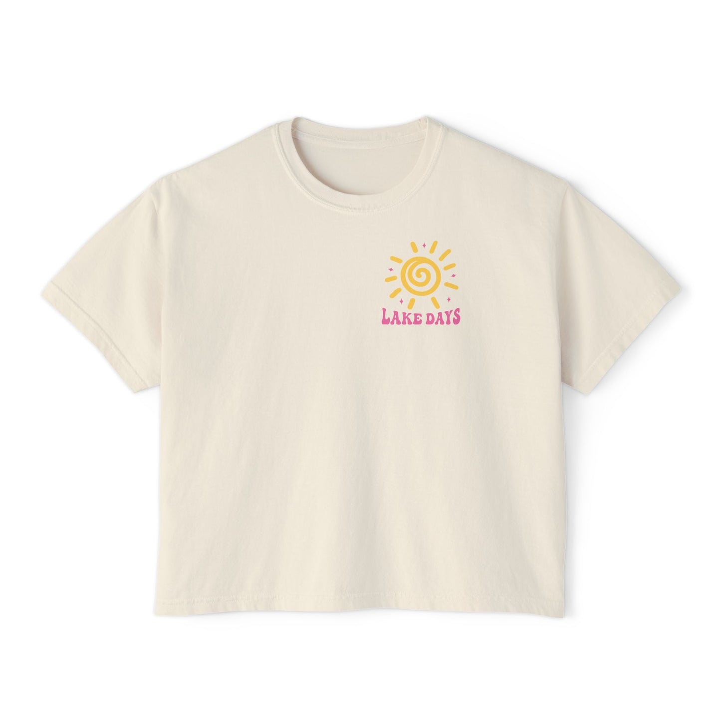 Women's Boxy Tee - Lake Days Design, Perfect for Summer Adventures