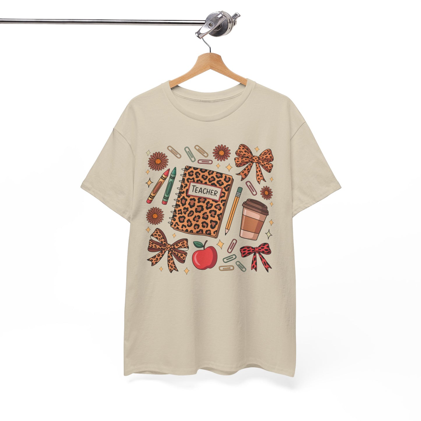 Leopard Print Teacher Unisex Heavy Cotton Tee