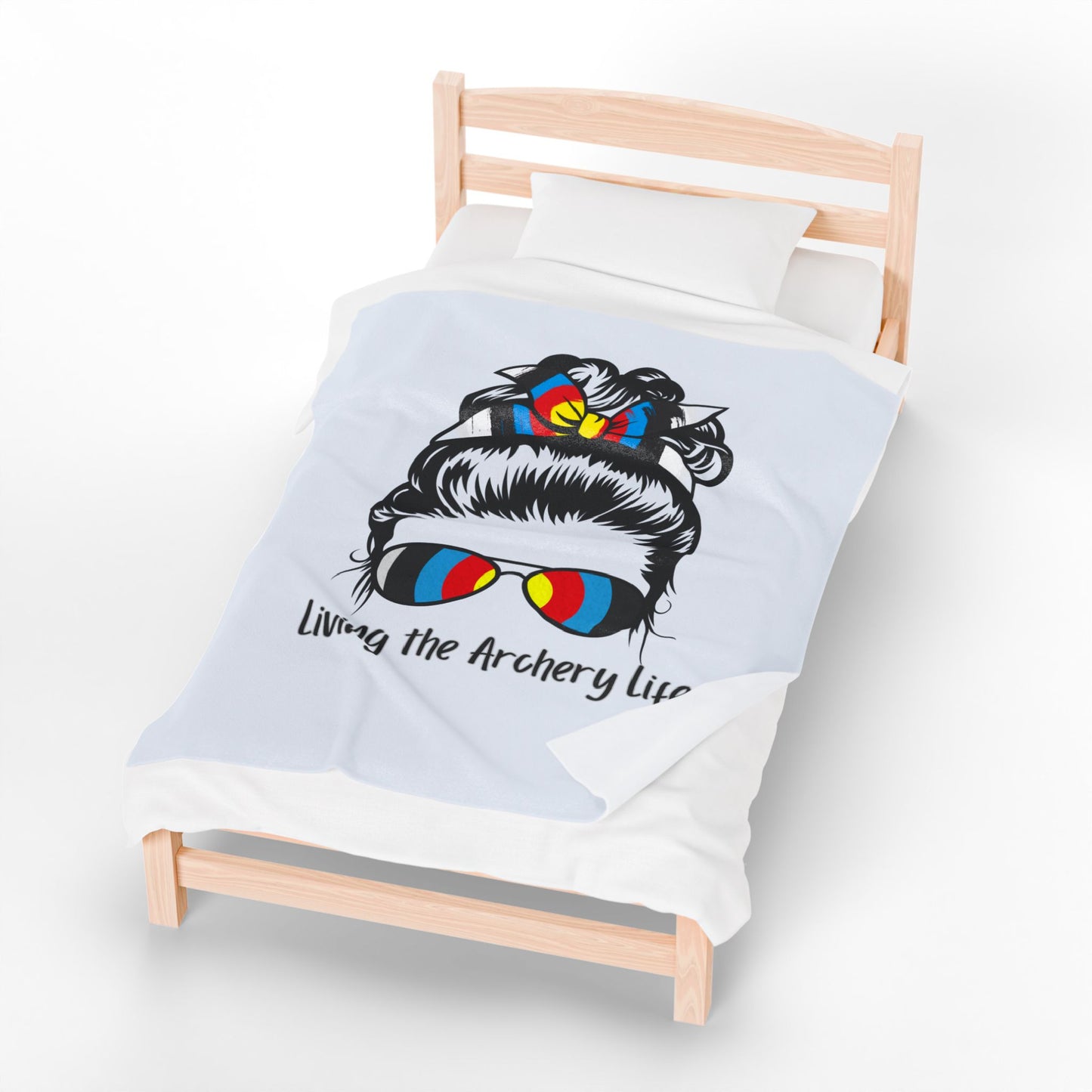 Living the Archery Life Velveteen Plush Blanket, Cozy Throw for Archery Lovers, Perfect Gift for Archers, Home Decor, Sports Enthusiasts