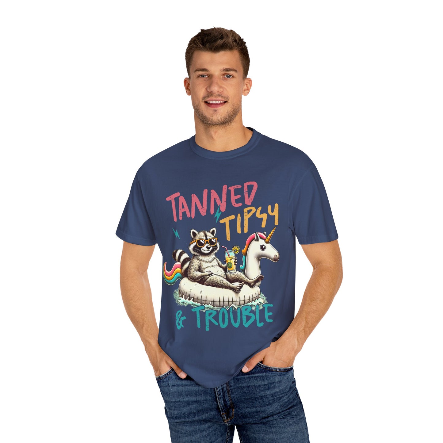 Unisex T-Shirt - Tanned, Tipsy & Trouble Party Tee