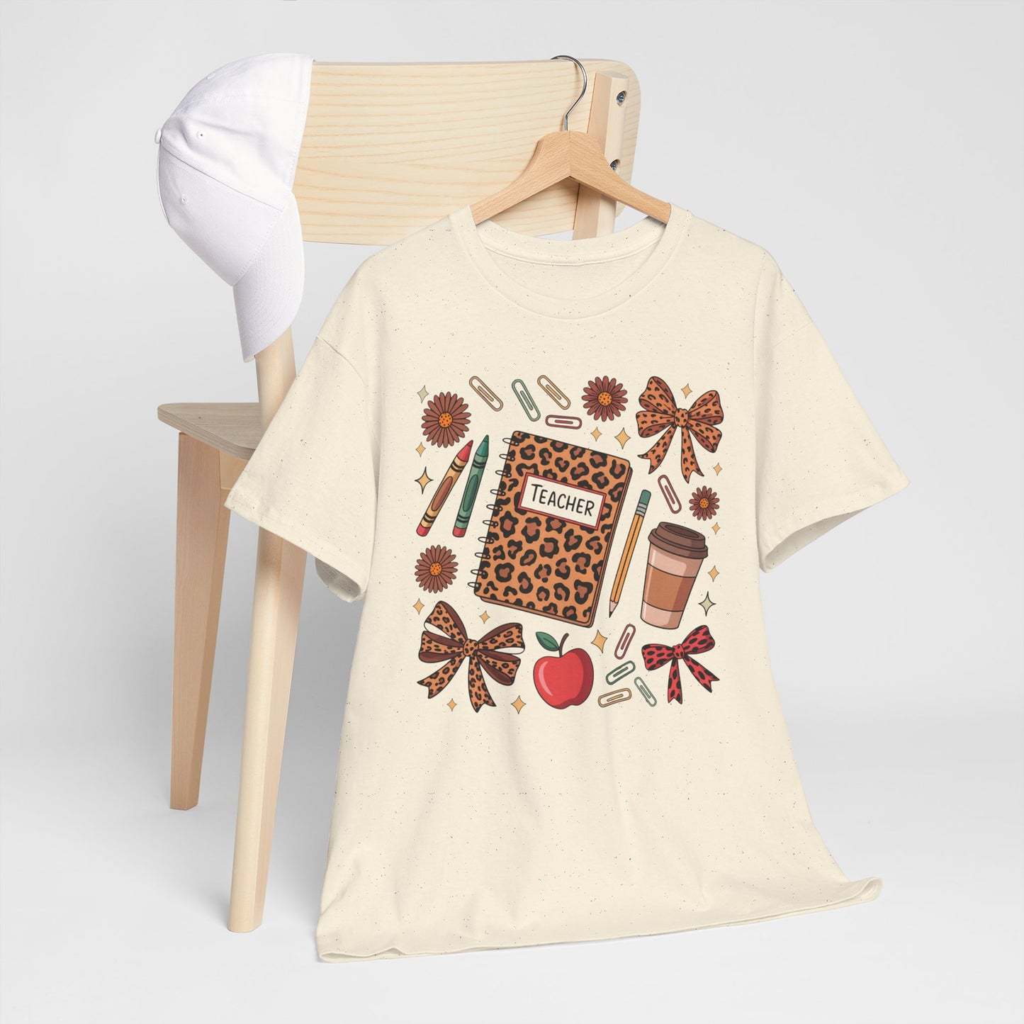 Leopard Print Teacher Unisex Heavy Cotton Tee