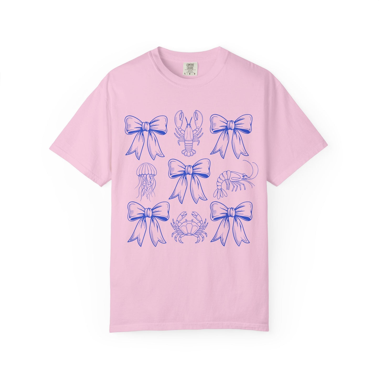 Coastal Charm Unisex Garment-Dyed T-Shirt with Nautical Bows