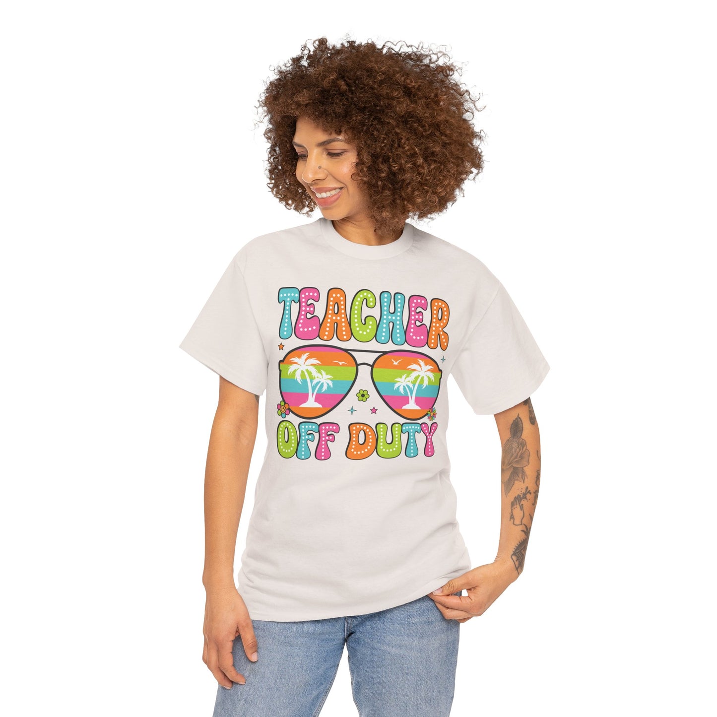 Teacher Off Duty Unisex Heavy Cotton Tee - Fun Summer Vibe T-Shirt