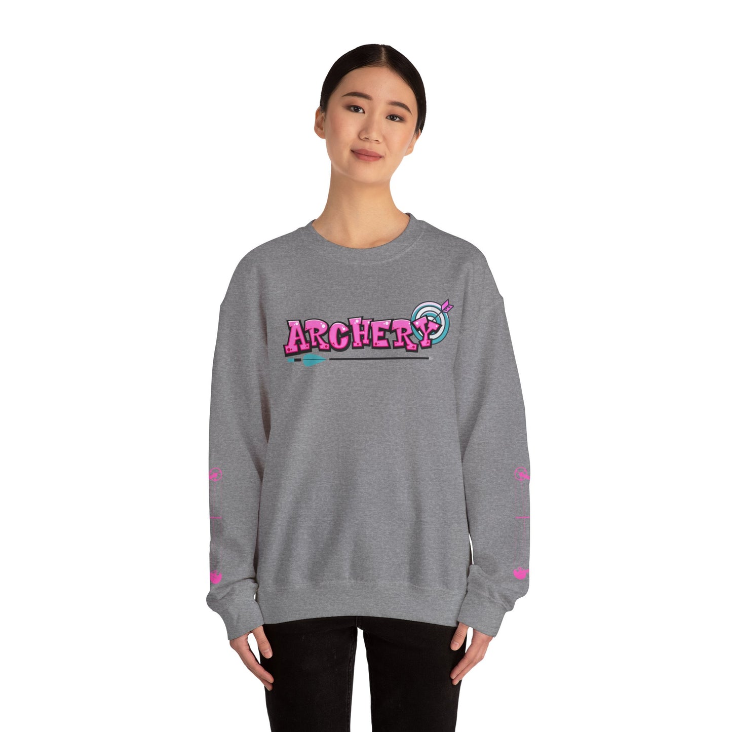 Colorful Archery Sweatshirt, Unisex Crewneck, Gift for Archers, Sports Apparel, Casual Wear, Comfortable Hoodie