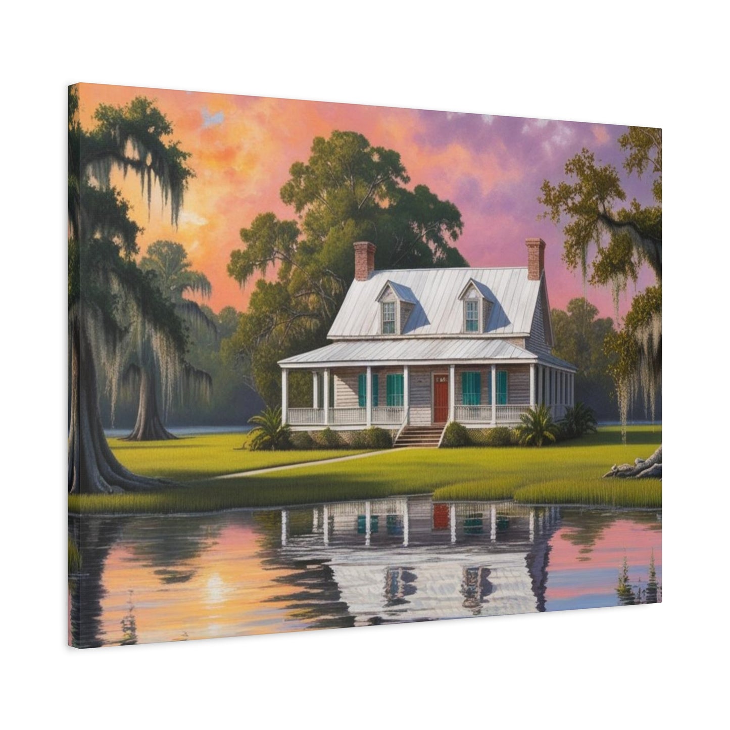 Scenic Southern Home Canvas Print - Tranquil Nature Art