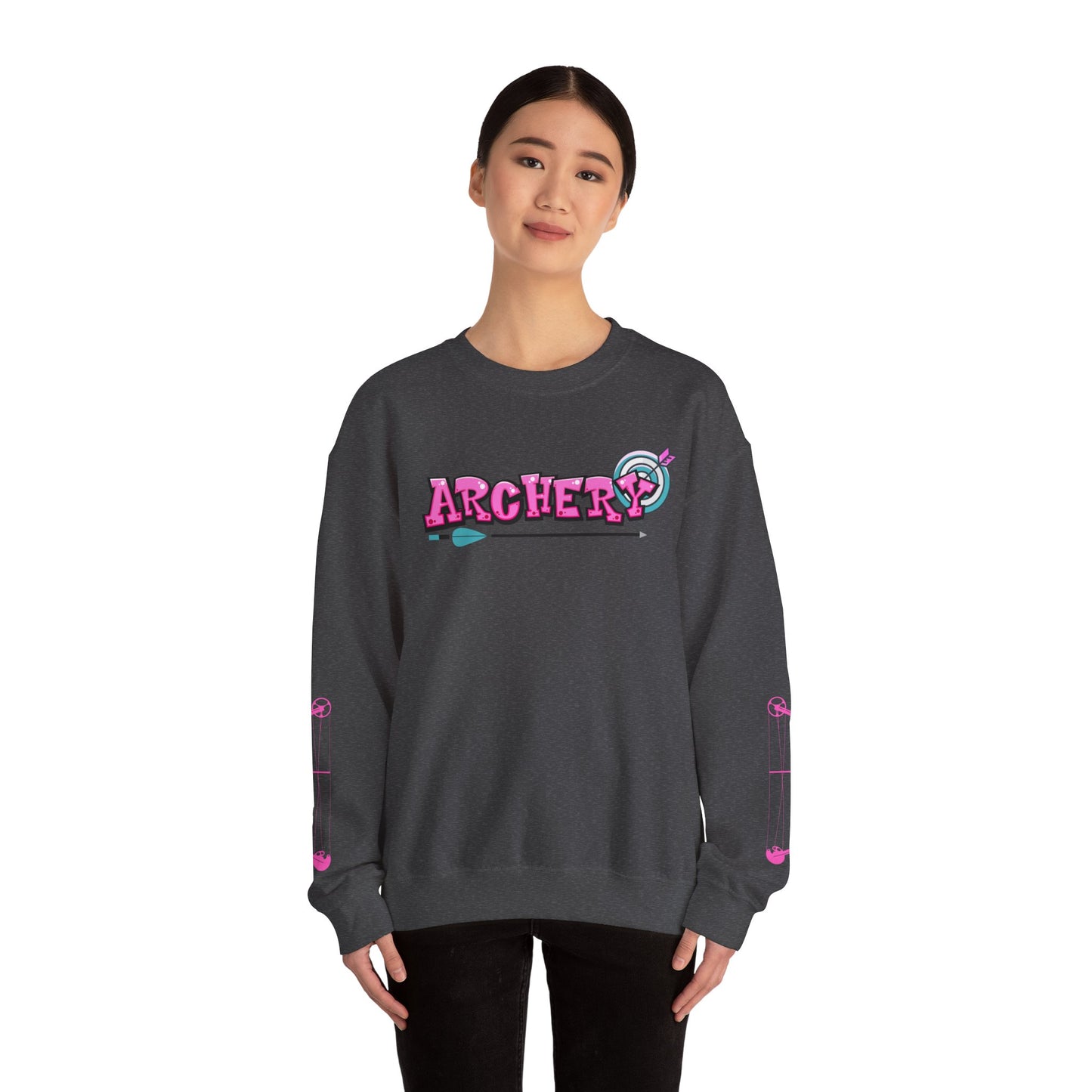 Colorful Archery Sweatshirt, Unisex Crewneck, Gift for Archers, Sports Apparel, Casual Wear, Comfortable Hoodie