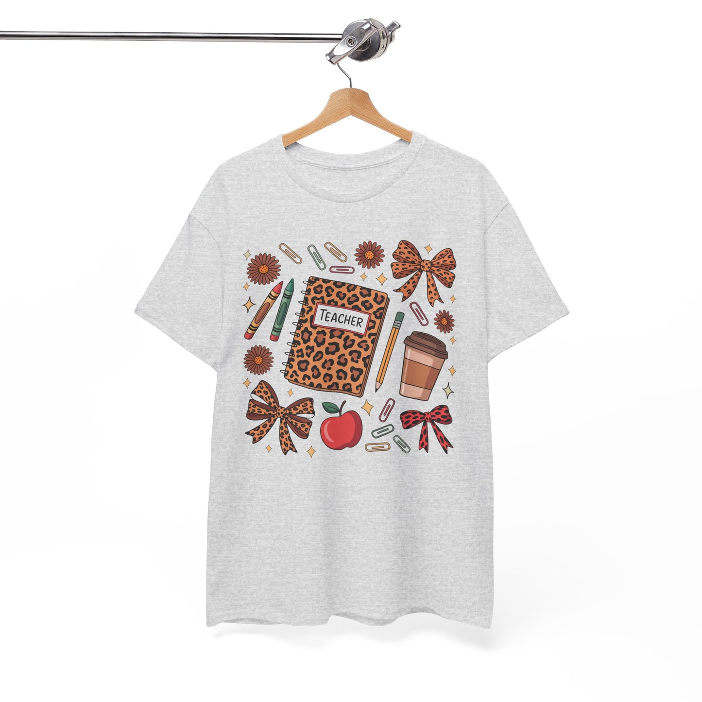 Leopard Print Teacher Unisex Heavy Cotton Tee