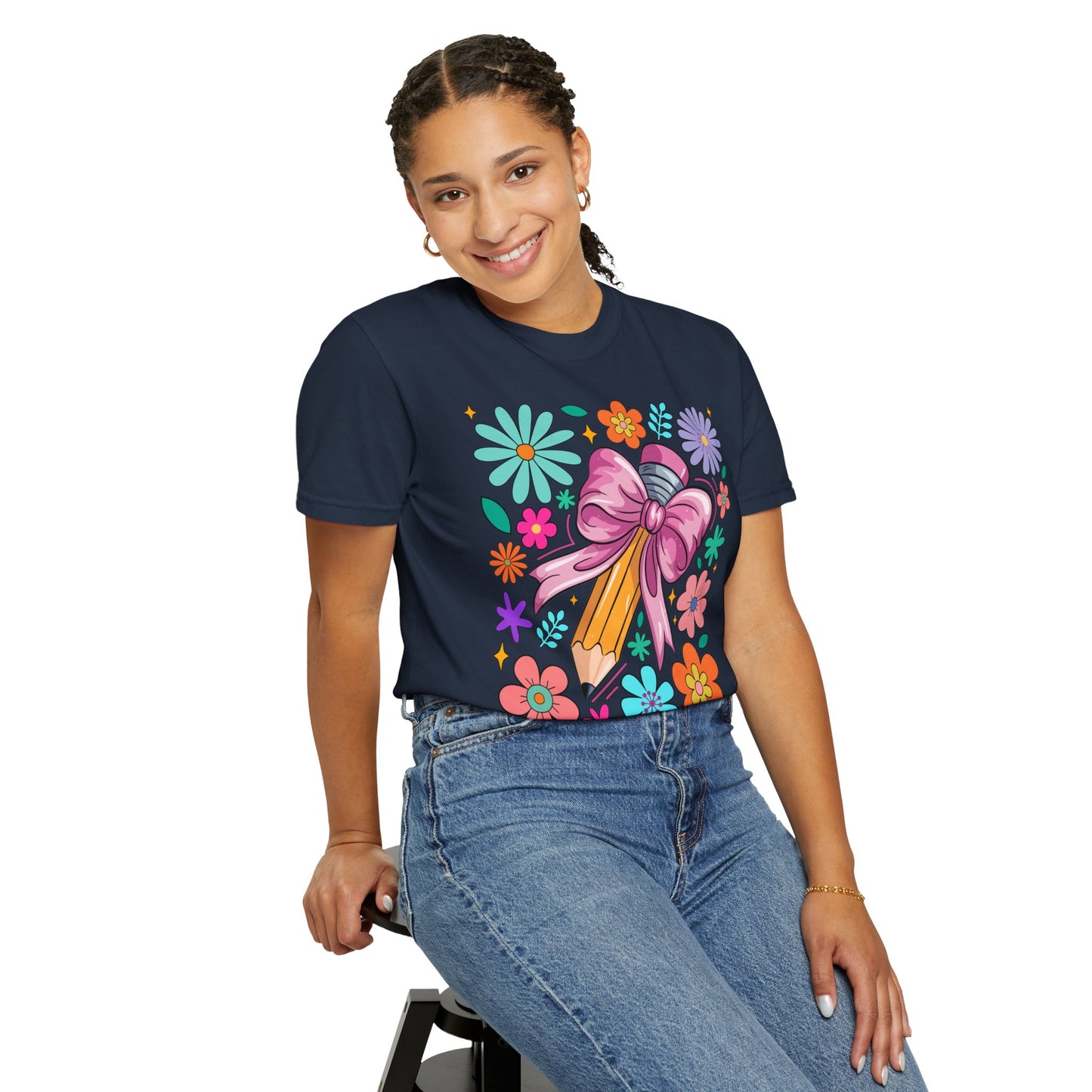 Teaching is a Work of Heart T-Shirt - Floral Design for Educators