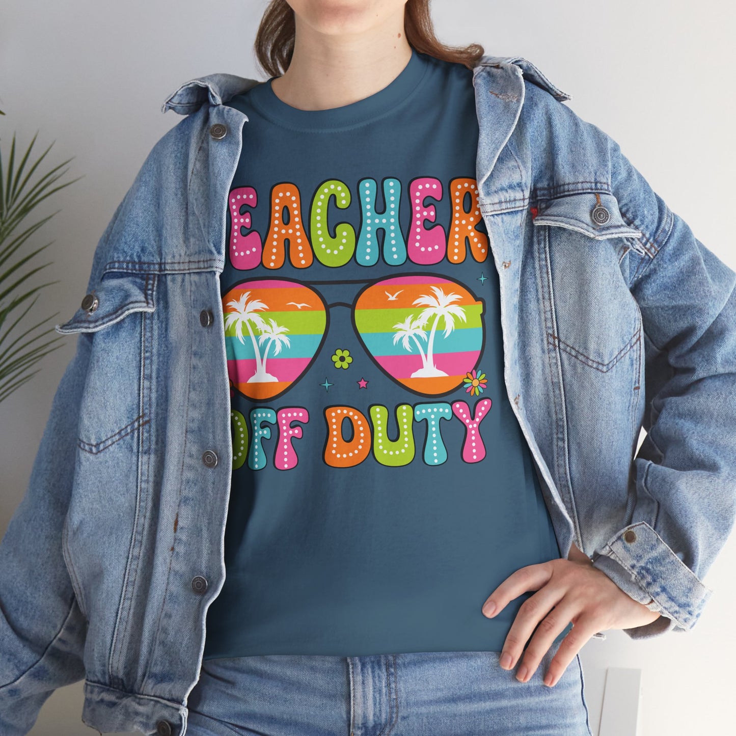 Teacher Off Duty Unisex Heavy Cotton Tee - Fun Summer Vibe T-Shirt