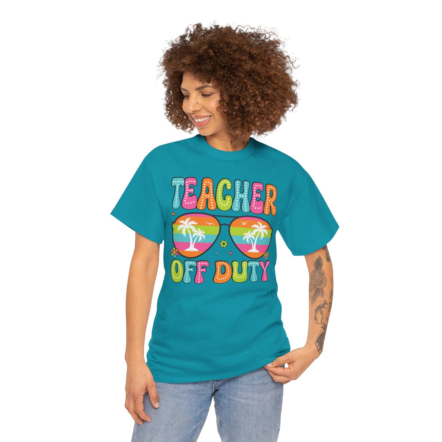 Teacher Off Duty Unisex Heavy Cotton Tee - Fun Summer Vibe T-Shirt