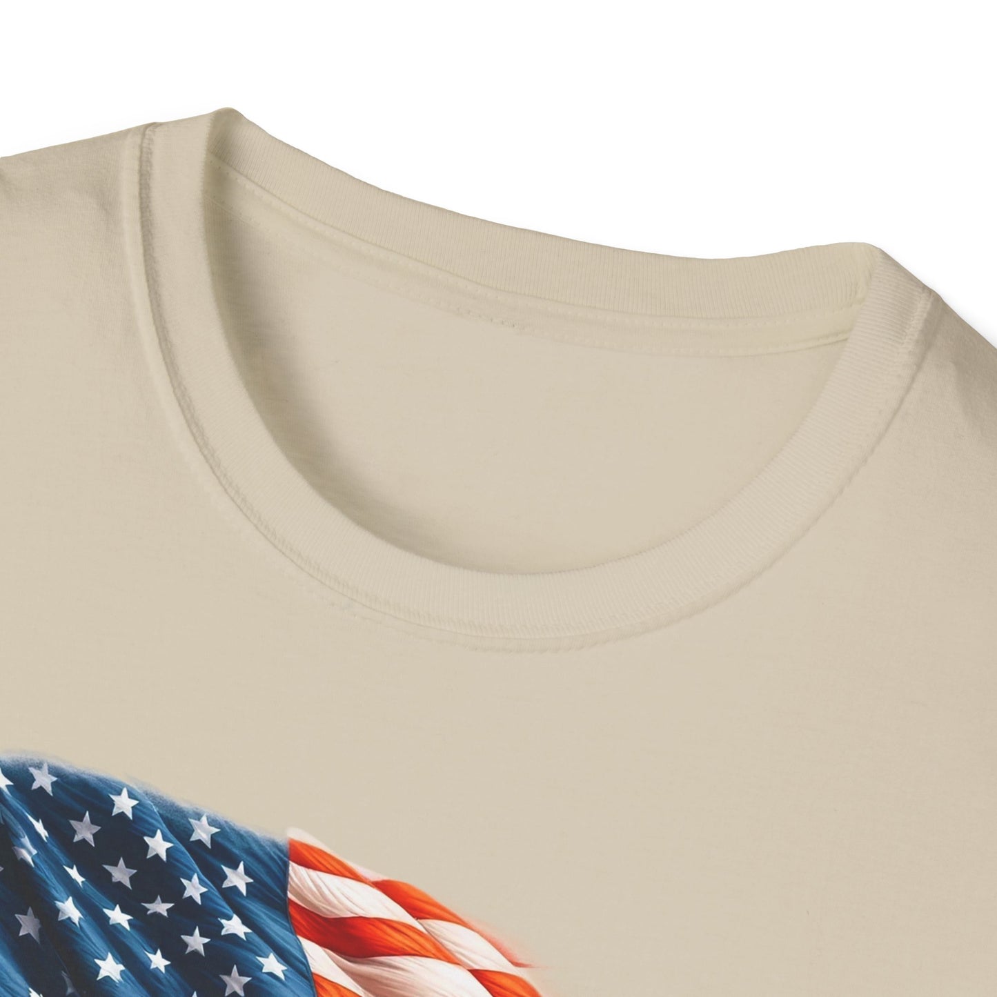 Patriotic Men's T-Shirt with Blue Crab and American Flag Design