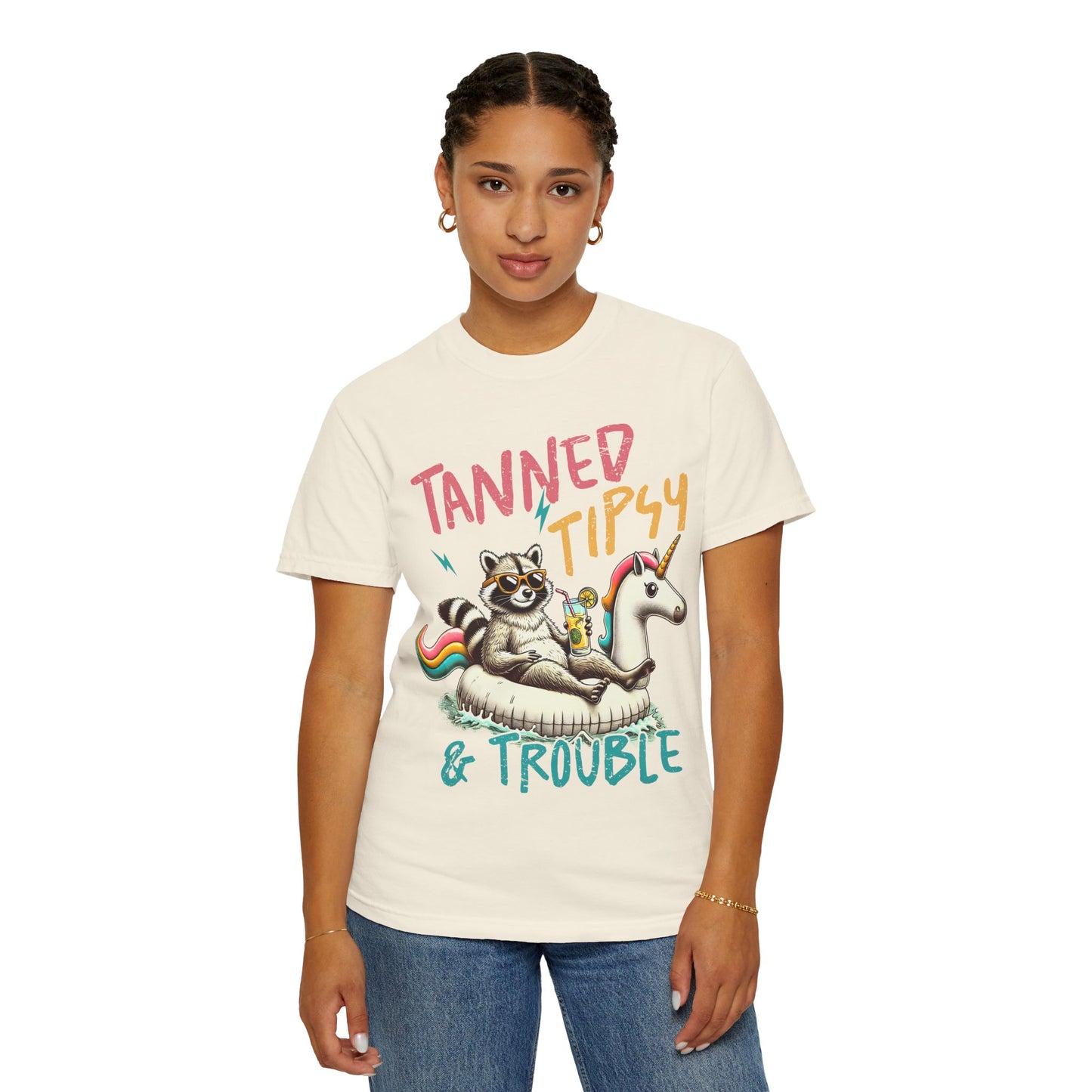 Unisex T-Shirt - Tanned, Tipsy & Trouble Party Tee