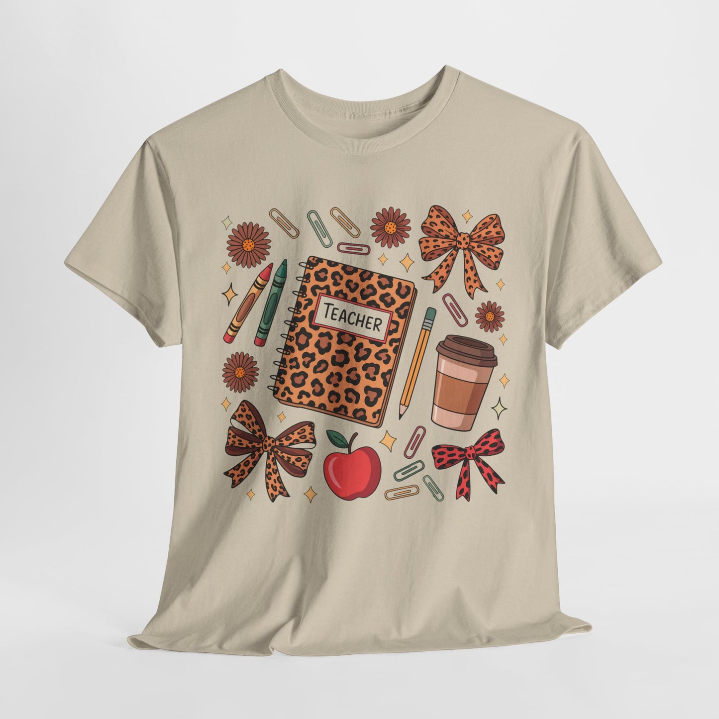 Leopard Print Teacher Unisex Heavy Cotton Tee