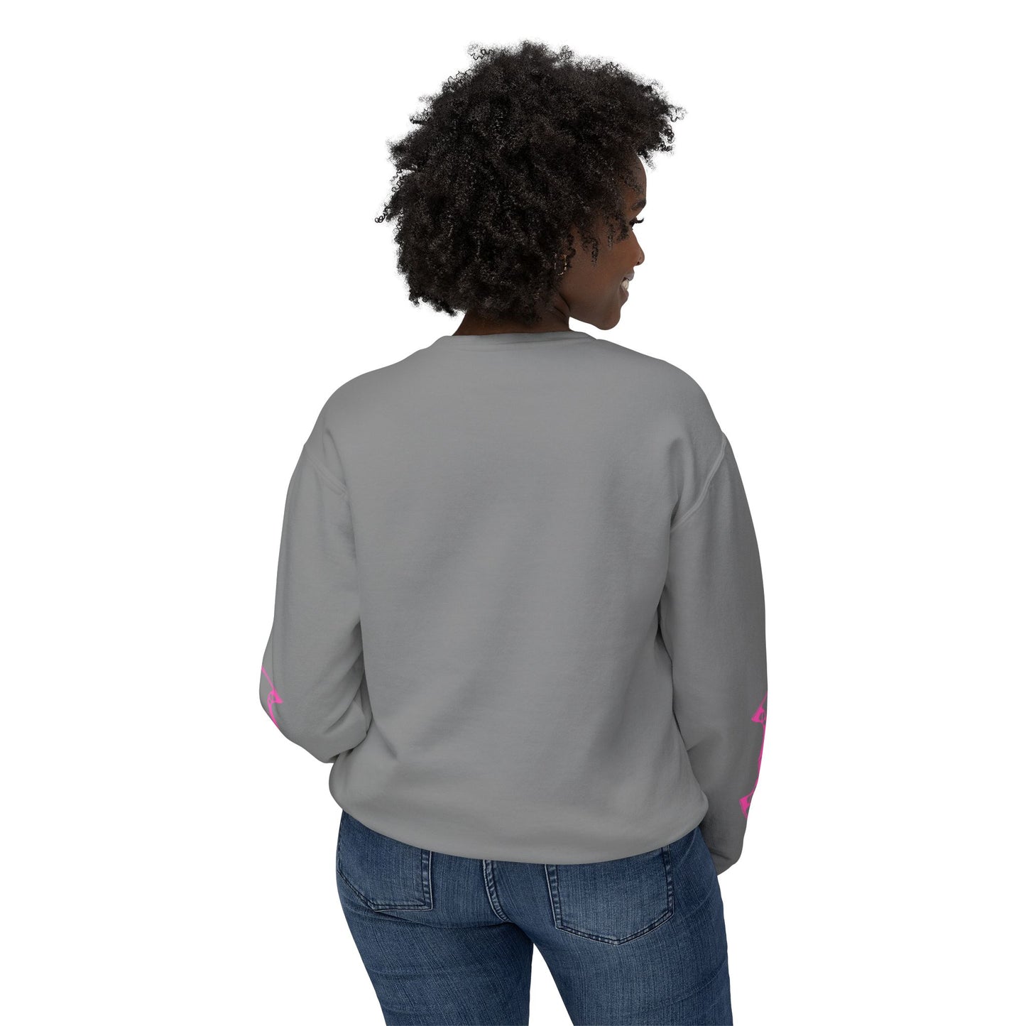 Nocked and Loaded Unisex Lightweight Crewneck Sweatshirt With Bows on Sleeves