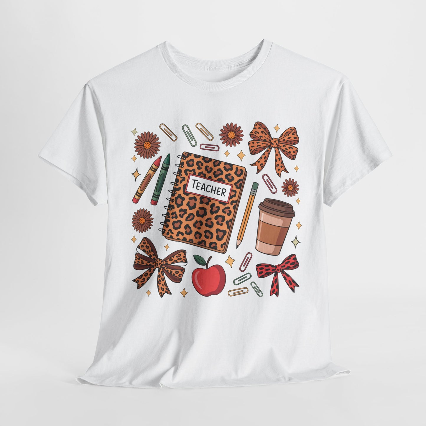 Leopard Print Teacher Unisex Heavy Cotton Tee